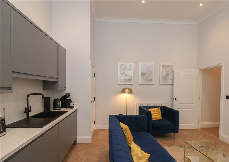 The living area at The Salisbury Apartment 105, Scarborough