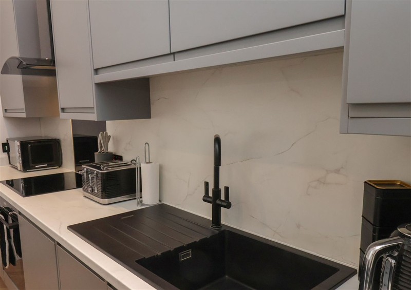 This is the kitchen at The Salisbury Apartment 105, Scarborough