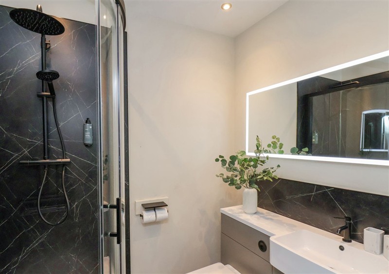 This is the bathroom at The Salisbury Apartment 106, Scarborough
