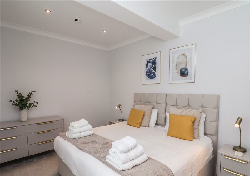 This is a bedroom at The Salisbury Apartment 206, Scarborough