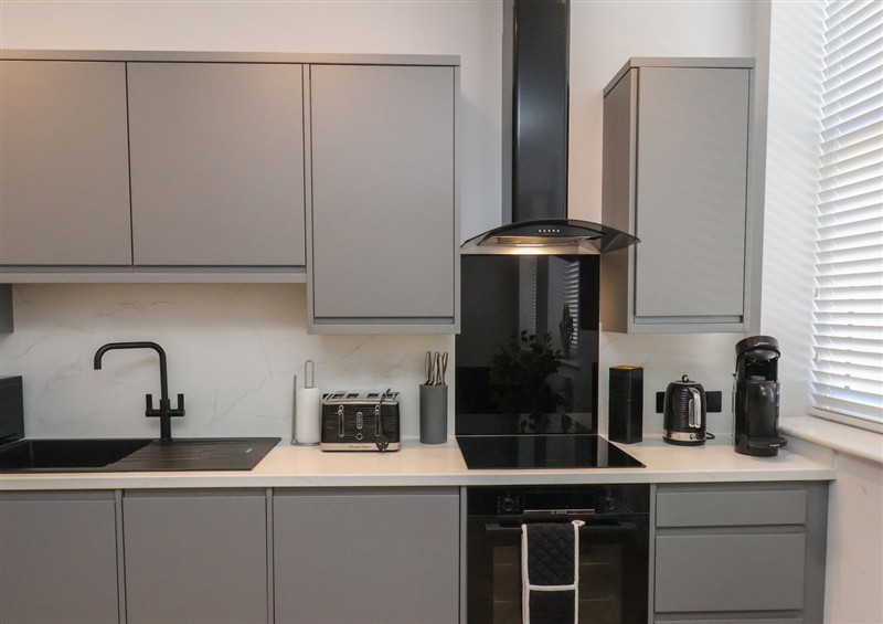 This is the kitchen at The Salisbury Apartment 206, Scarborough