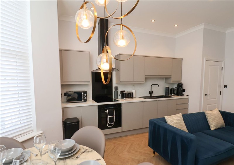 This is the kitchen at The Salisbury Apartment 301, Scarborough