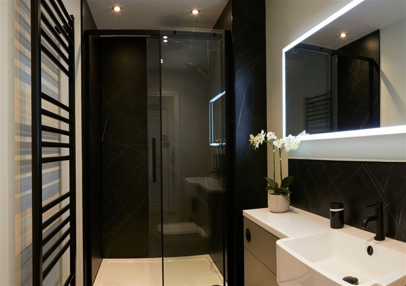 This is the bathroom at The Salisbury Apartment 304, Scarborough
