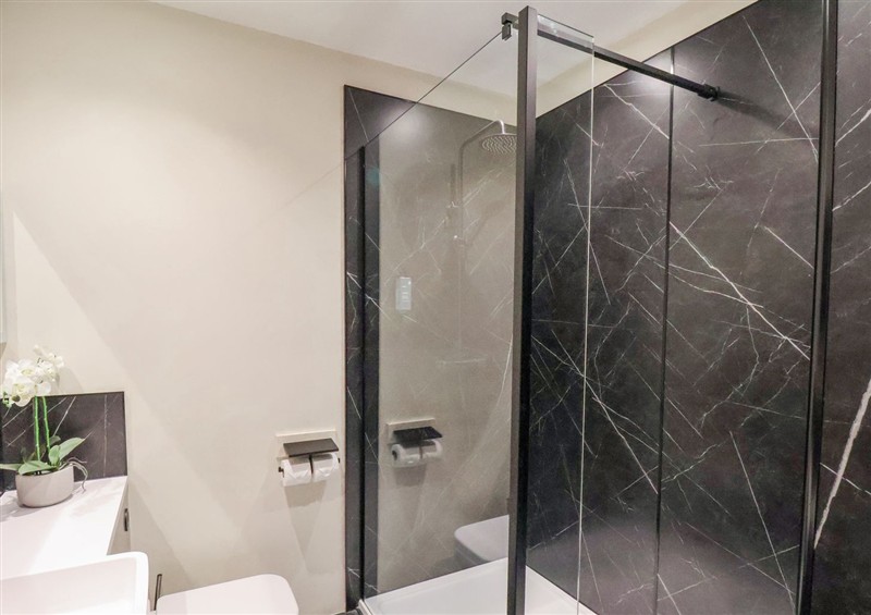 This is the bathroom at The Salisbury Apartment 401, Scarborough