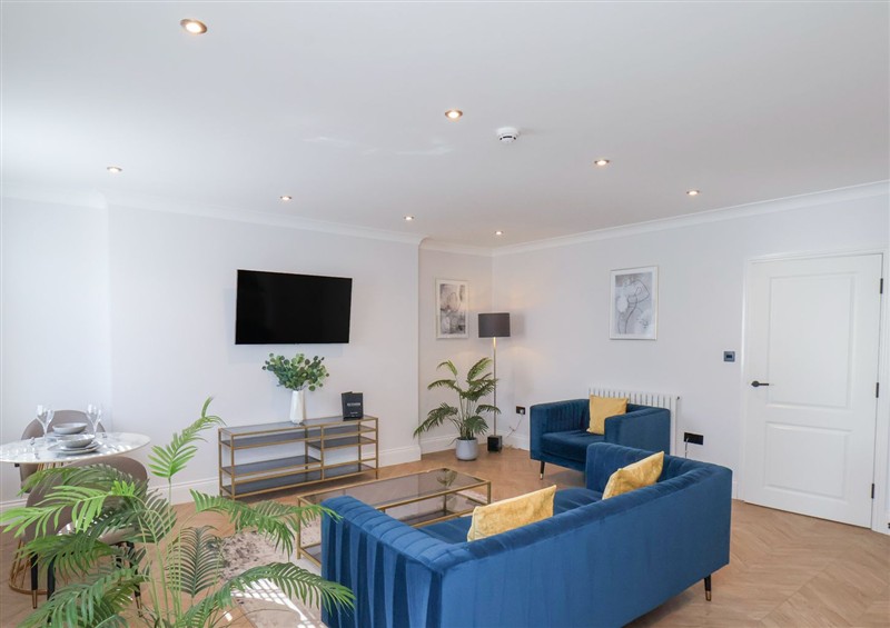 Relax in the living area at The Salisbury Apartment 404, Scarborough