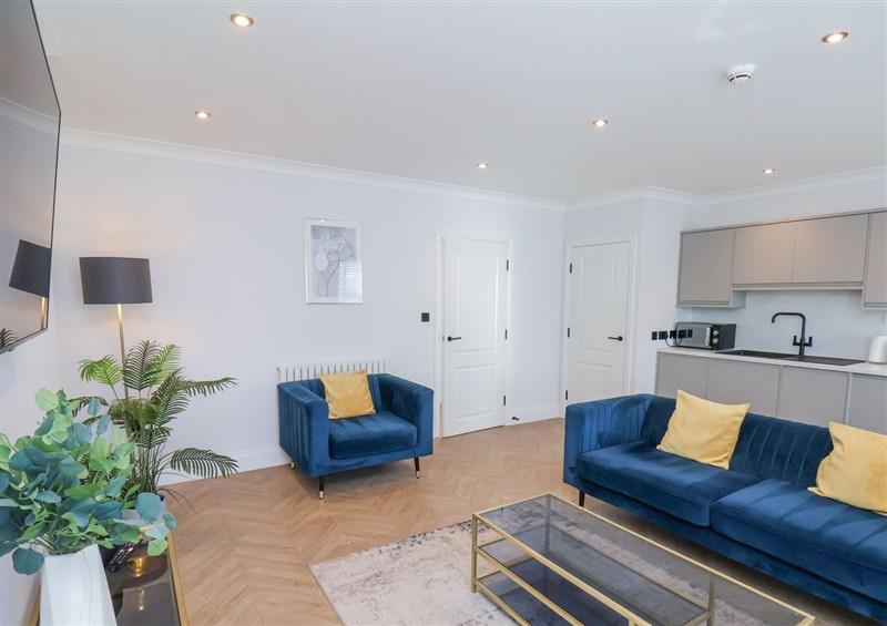 The living area at The Salisbury Apartment 404, Scarborough
