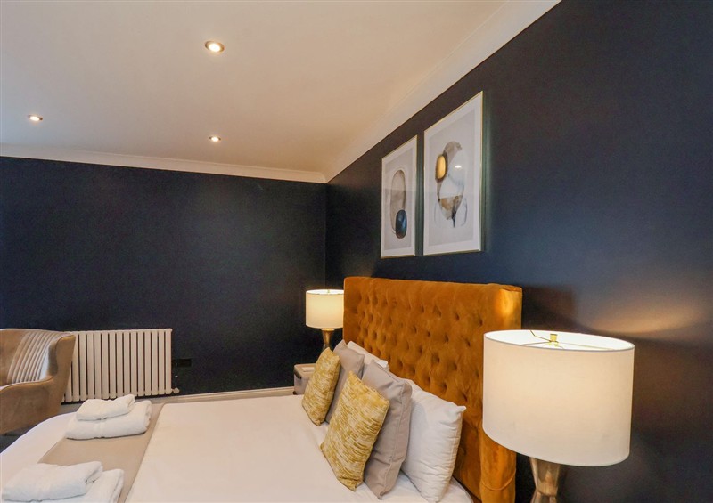 This is the bedroom at The Salisbury Apartment 404, Scarborough
