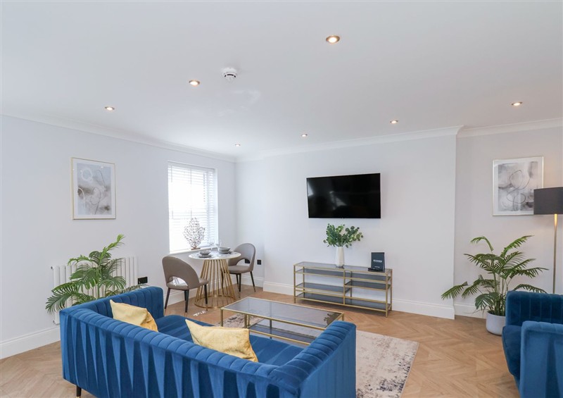 This is the living room at The Salisbury Apartment 404, Scarborough