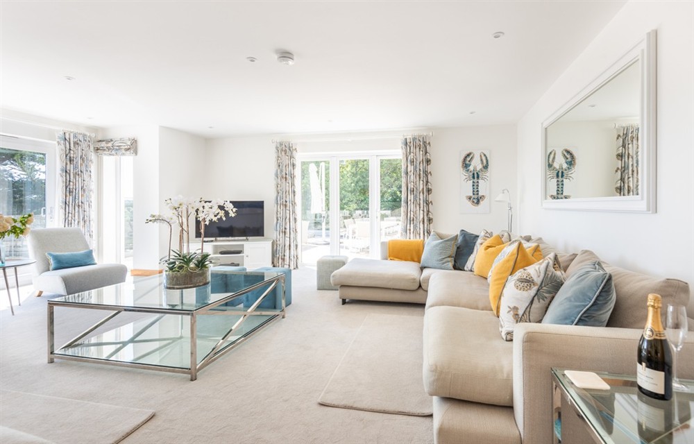 The living area at The Sands in Salcombe