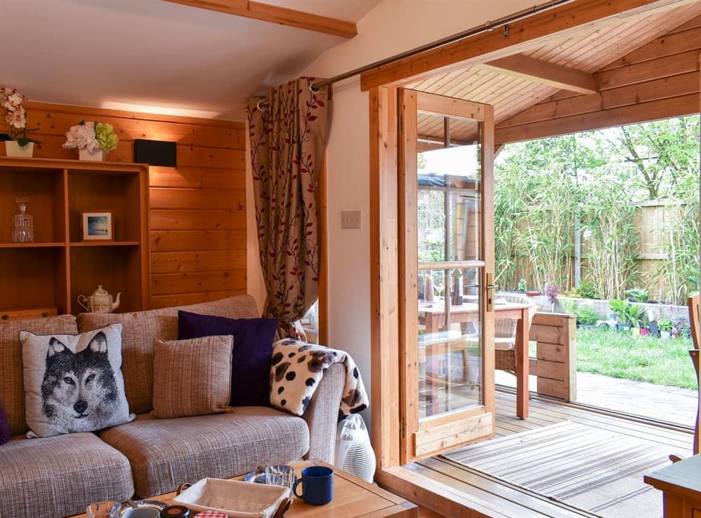 Open plan living space at The Secret Cabin in Gillingham, Kent