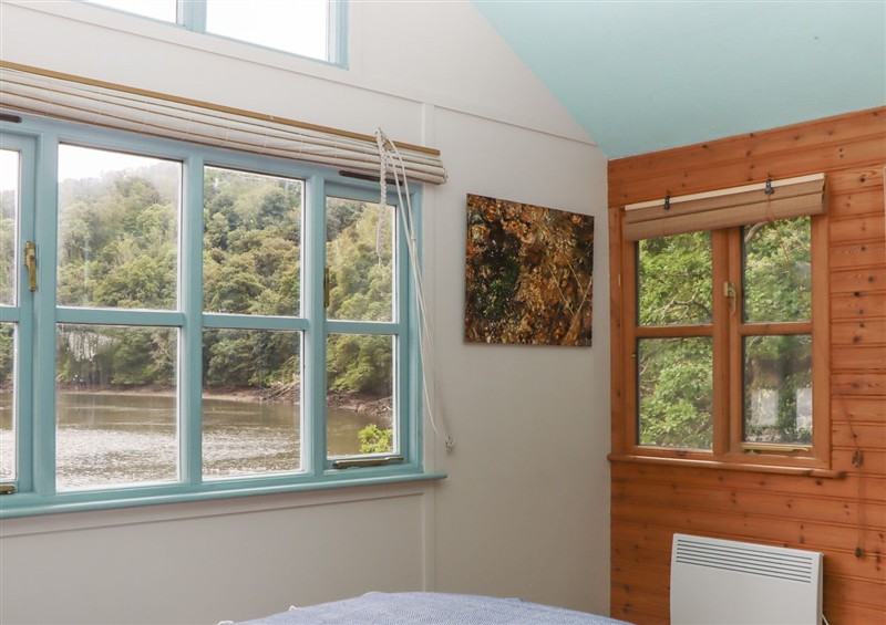 One of the bedrooms at The Sharpham Boat House, Ashprington