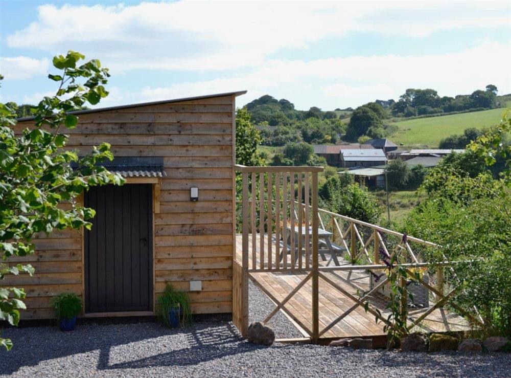 Entrance at The Shed with a View in Cadbury, near Crediton, Devon