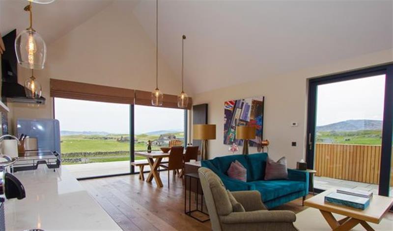 Enjoy the living room at The Sheep Station Two, Scarista Mhor near Leverburgh