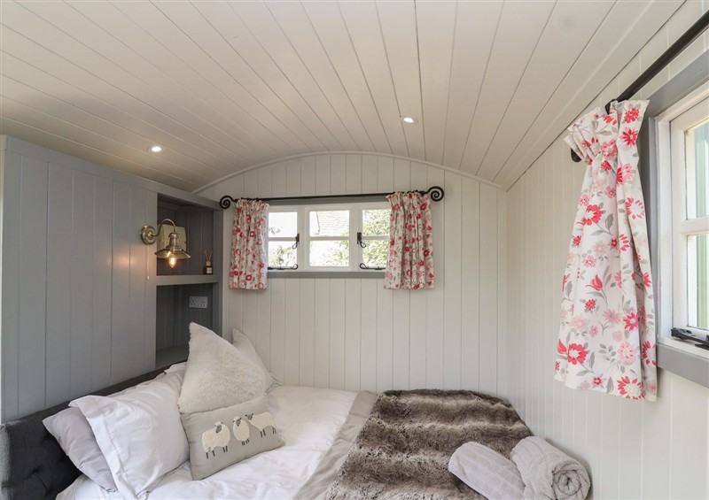 One of the bedrooms at The Shepherds Hut, Nettleton