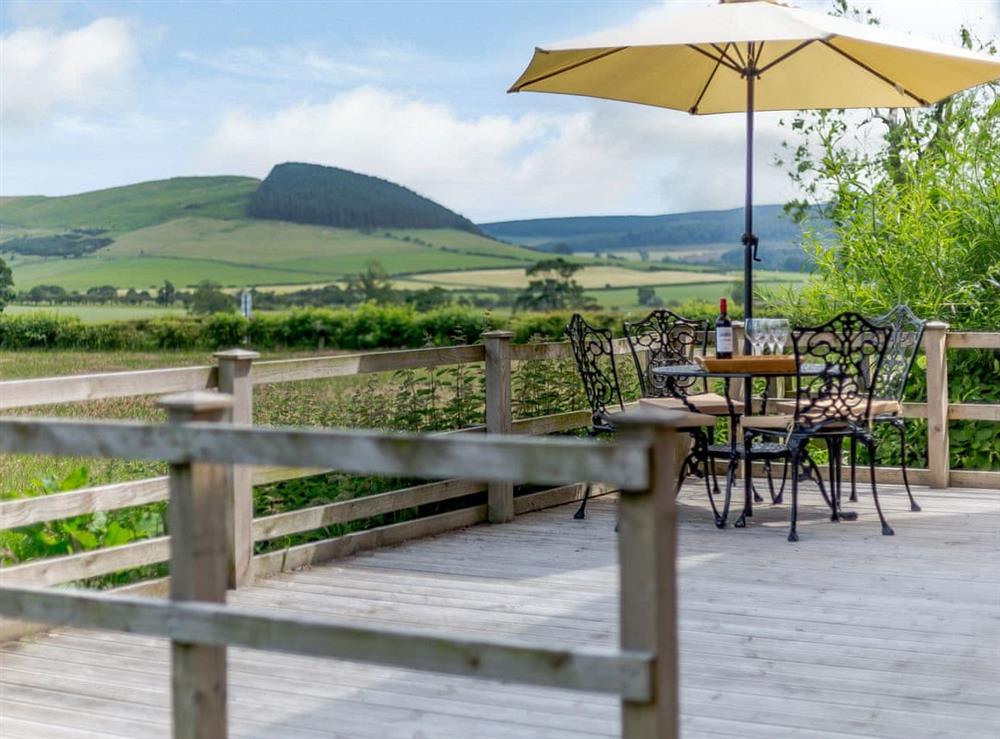 Decked patio area at The Shillings in Alnwick, Northumberland