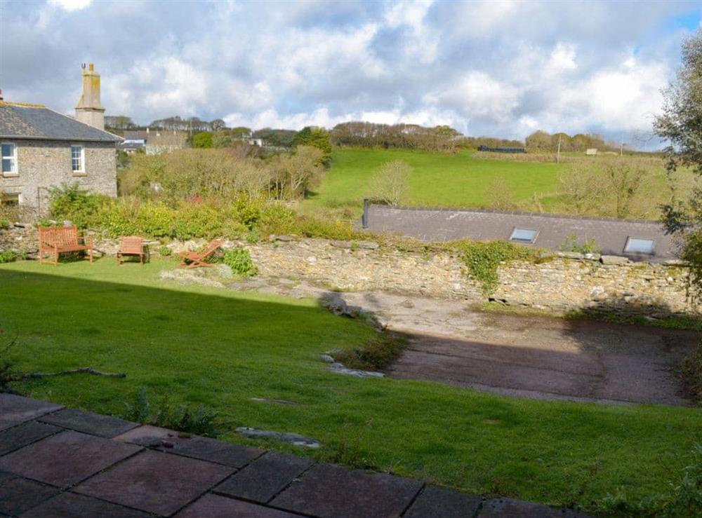 Garden with countryside views at The Shippen in East Prawle, South Devon., Great Britain