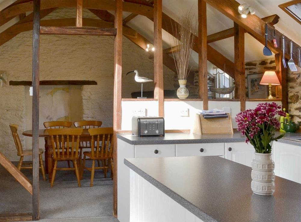 Open plan living/dining room/kitchen with lots of character at The Shippen in East Prawle, South Devon., Great Britain