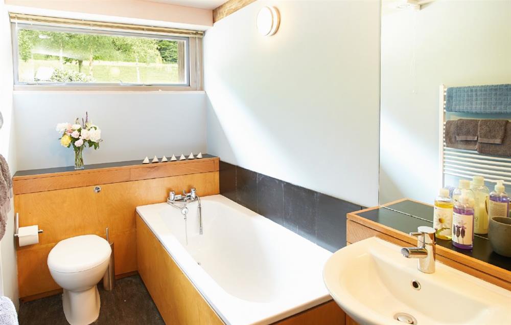 Bathroom with hand-held shower attachment at The Shippen, Membury