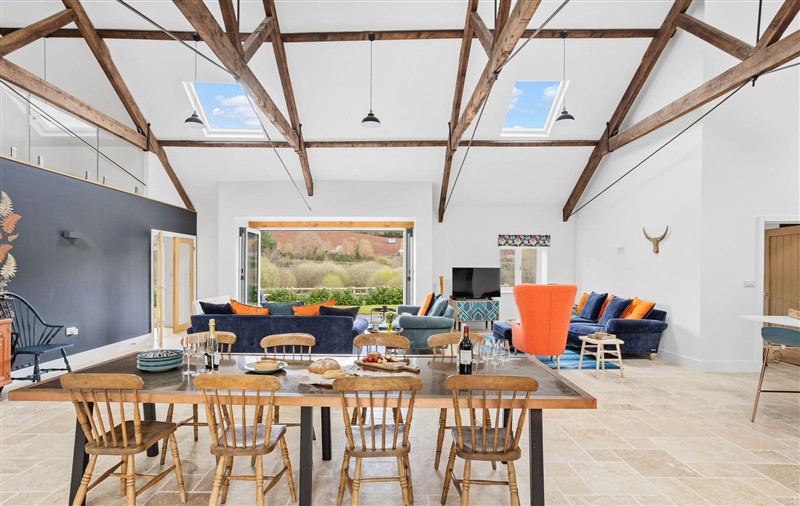 This is the dining room at The Shippon, Devon