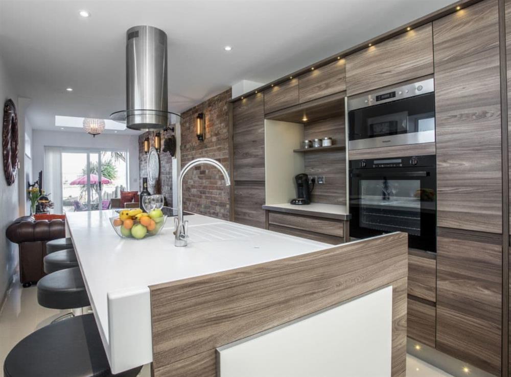 Contemporary kitchen with breakfast area at The Shipwreck in Oulton Broad, near Lowestoft, Suffolk