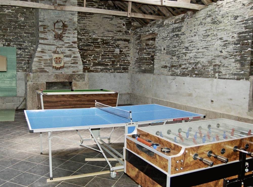 Games room at The Shooting Lodge in Colquite, Washaway, North Cornwall., Great Britain