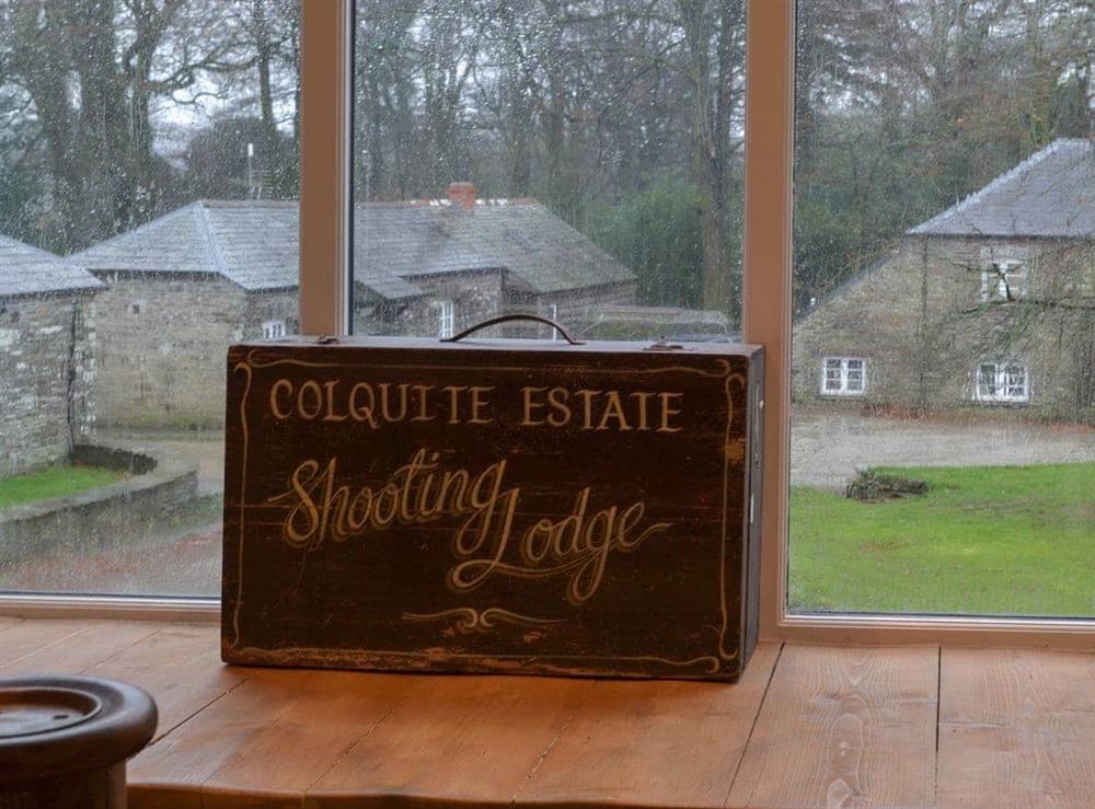 Staircase window at The Shooting Lodge in Colquite, Washaway, North Cornwall., Great Britain