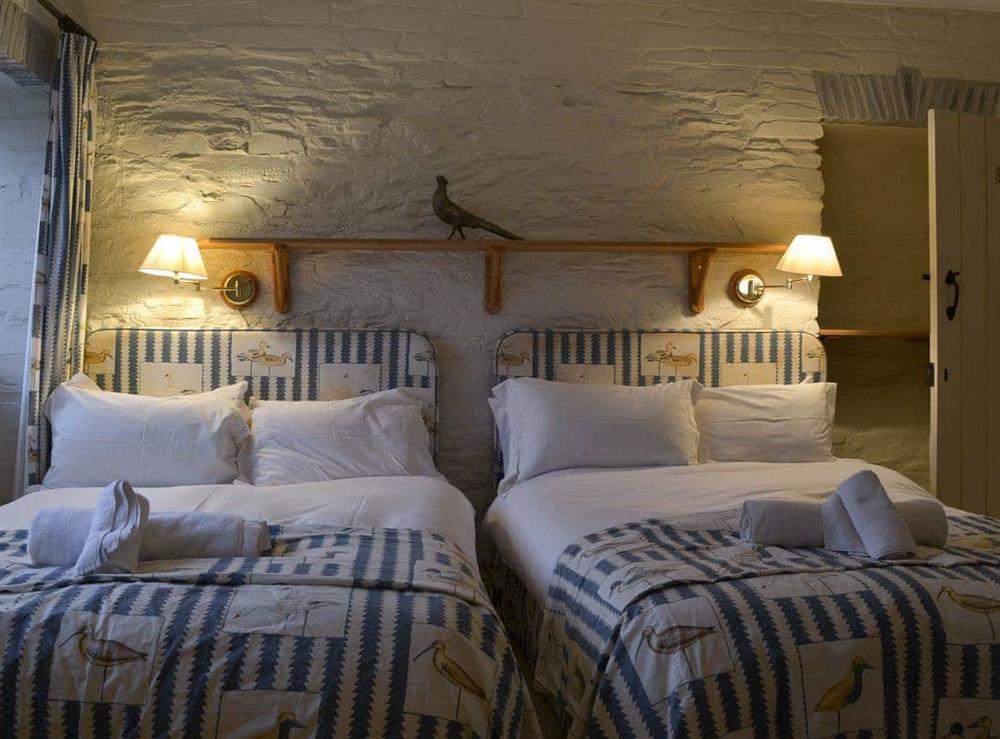 Twin bedroom at The Shooting Lodge in Colquite, Washaway, North Cornwall., Great Britain