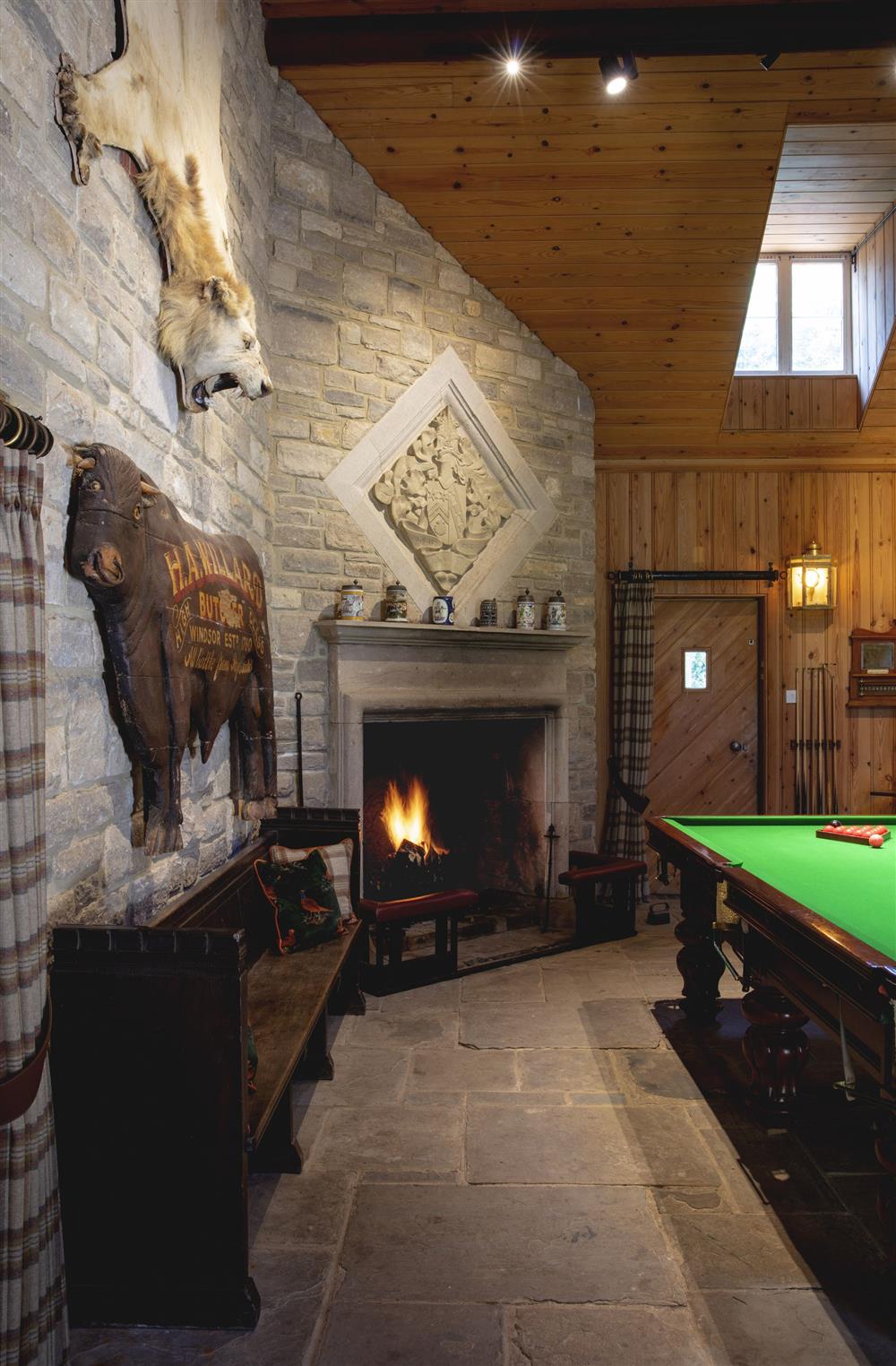 The Billiard Room is a wonderful sociable space at The Shooting Lodge, Dorset