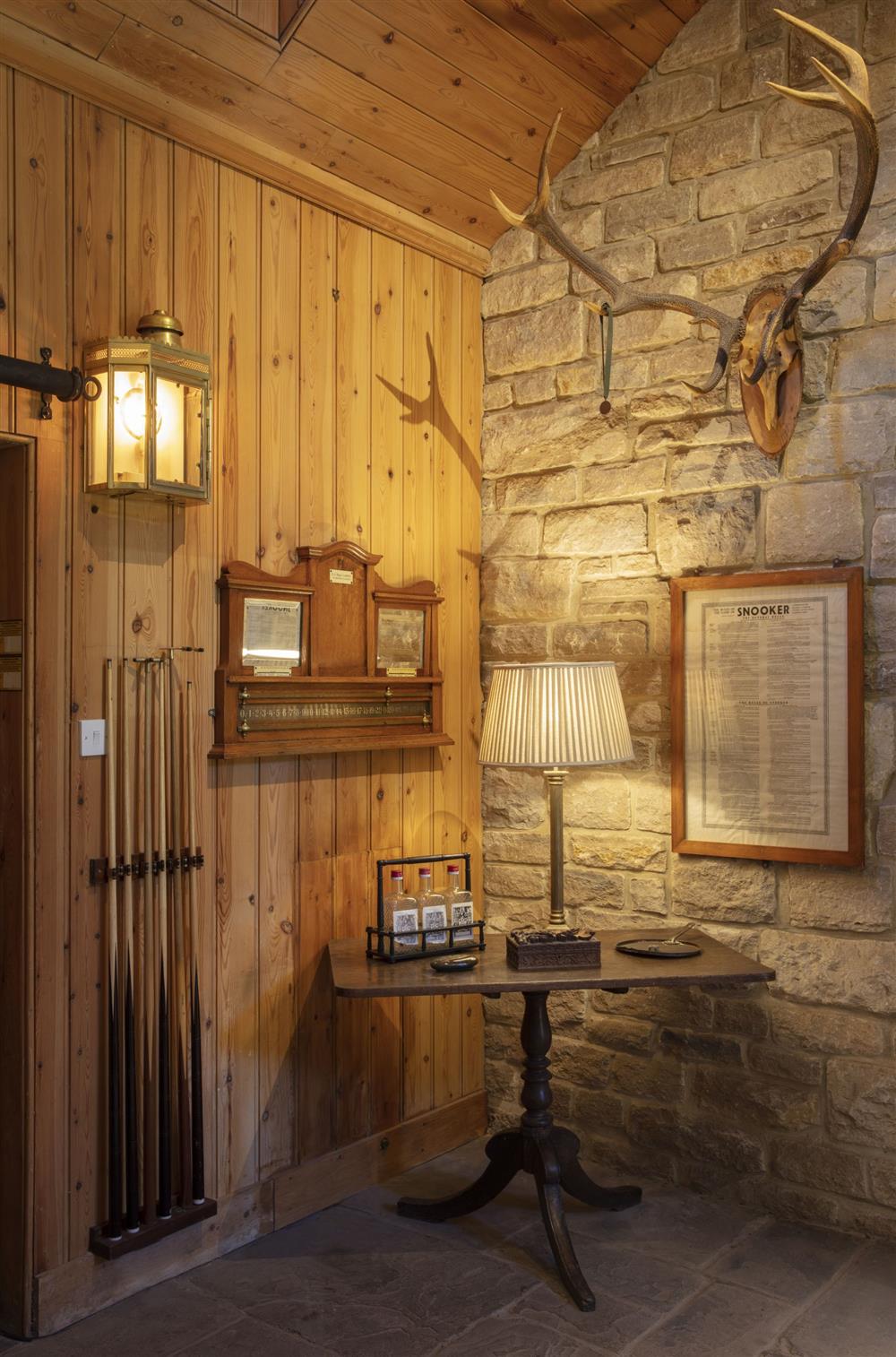 Unique features to enjoy in the Billiard Room at The Shooting Lodge, Dorset