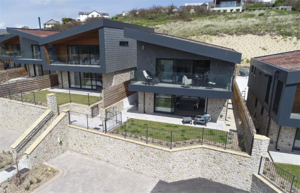 Front entrance with parking at The Shore, Mawgan Porth