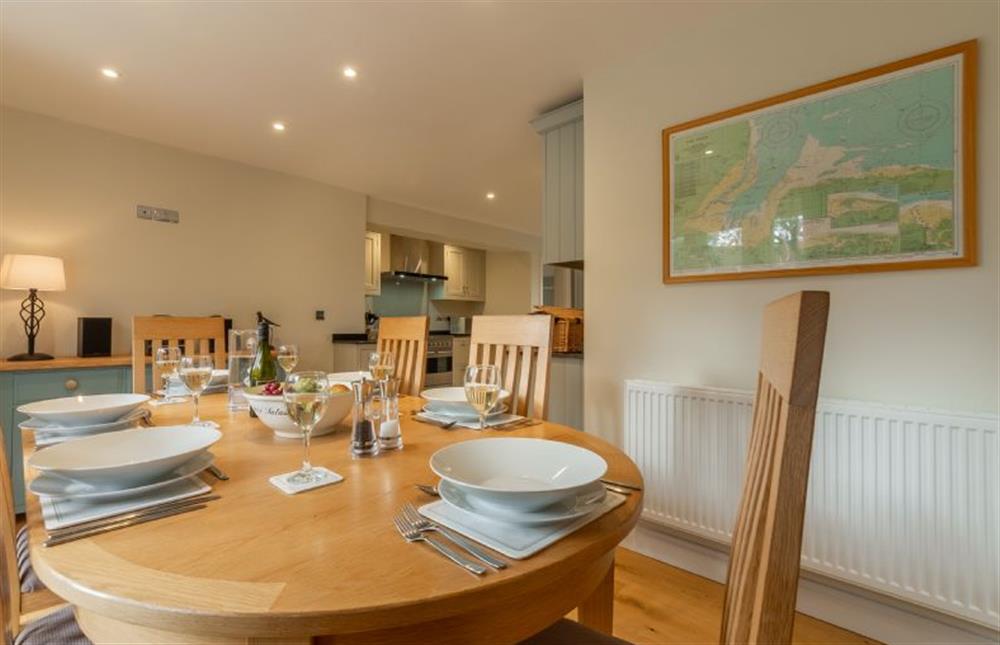 Ground floor: The dining table has seating for six at The Sidings, Docking near Kings Lynn