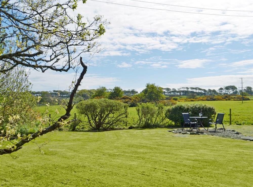 Peaceful garden area at The Smiddy in Glasserton, near Whithorn, Wigtownshire