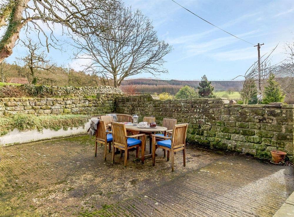 Sitting-out-area at The Smithy in Bilsdale, near Helmsley, North Yorkshire