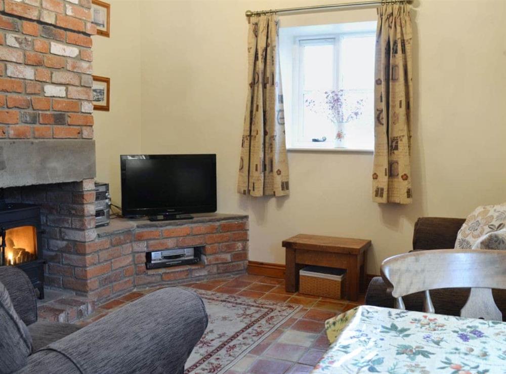 Welcoming living area with cosy wood-burning stove at The Stable in Brigham, E. Yorks., North Humberside