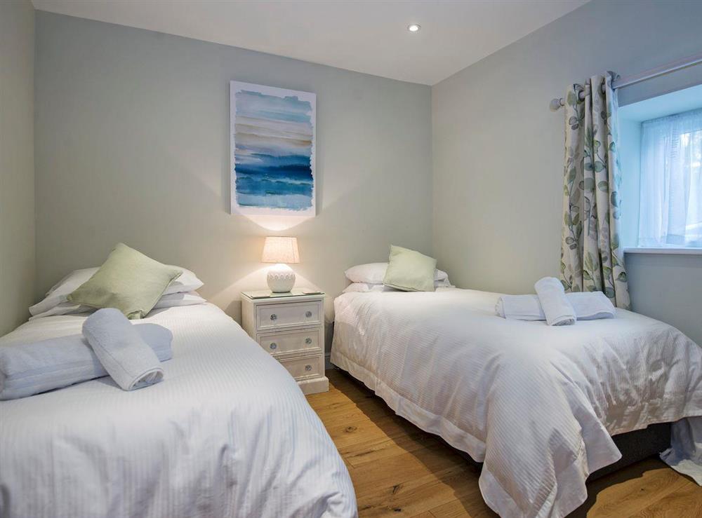 Comfortable twin bedroom at The Stables in Aisby, near Grantham, Lincolnshire, England