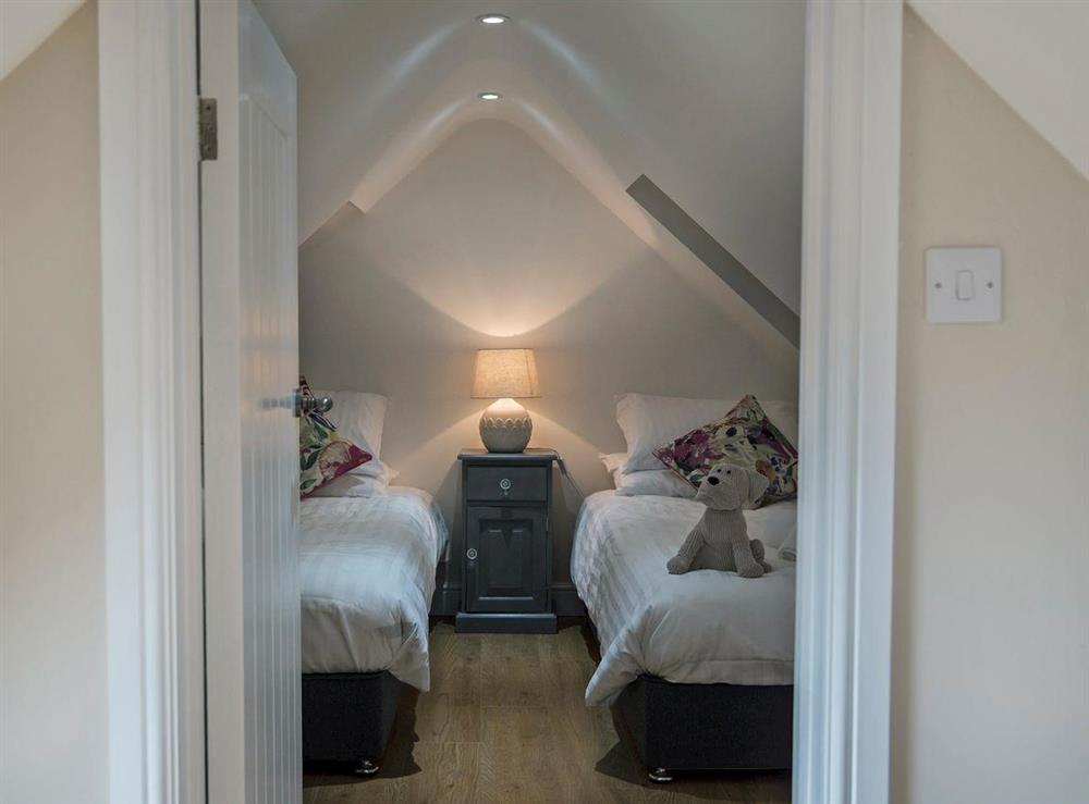 Cosy twin bedroom at The Stables in Aisby, near Grantham, Lincolnshire, England