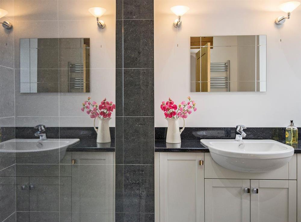 Modern style bathroom at The Stables in Aisby, near Grantham, Lincolnshire, England