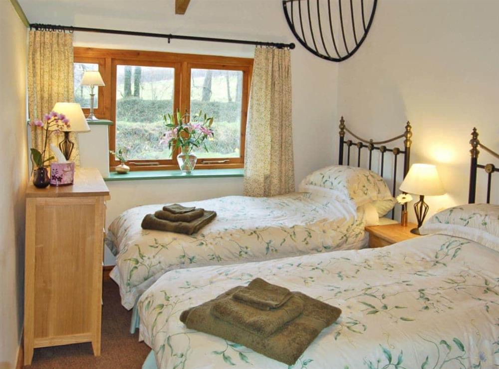 Twin bedroom at The Stables in Bodmin, Cornwall., Great Britain