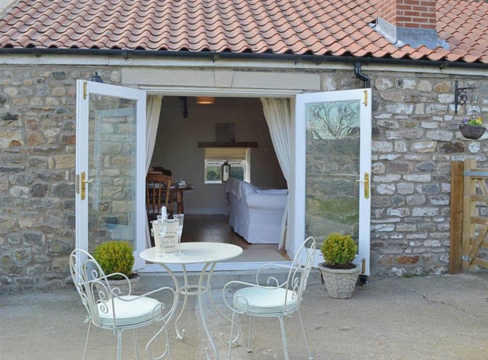 Enjoy a refreshing drink on the pleasant patio at The Stables in Bolam, near Darlington, Durham