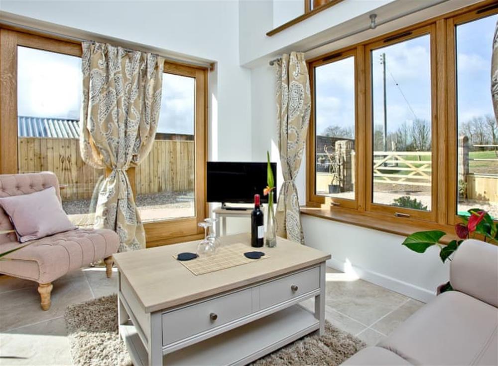 Open plan living space at The Stables in Churchstanton, near Taunton, Somerset