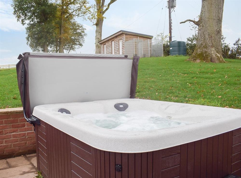 Hot tub at The Stables in Clun, near Bishops Castle, Shropshire