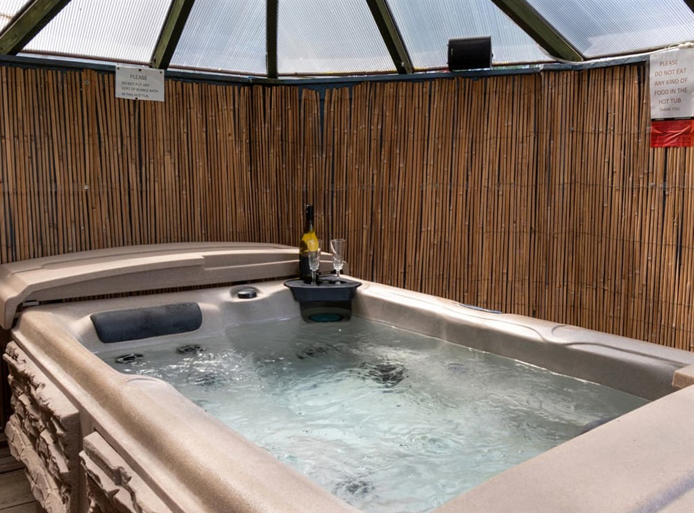 Hot tub at The Stables Cottage in Halford, Shropshire