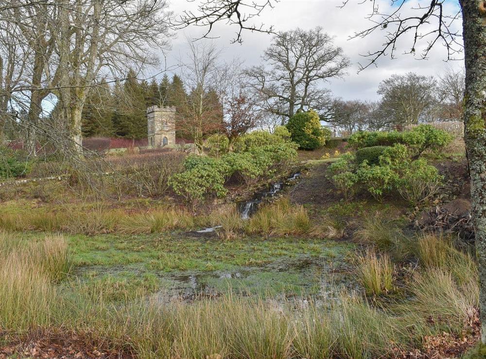 Ornamental lakes and streams are dotted throughout the estate