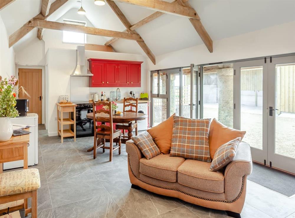 Open plan living space at The Stables in Kingscote, Gloucestershire