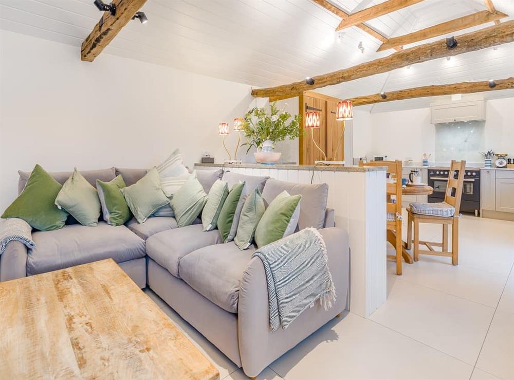 Open plan living space at The Stables in Peasmarsh, East Sussex