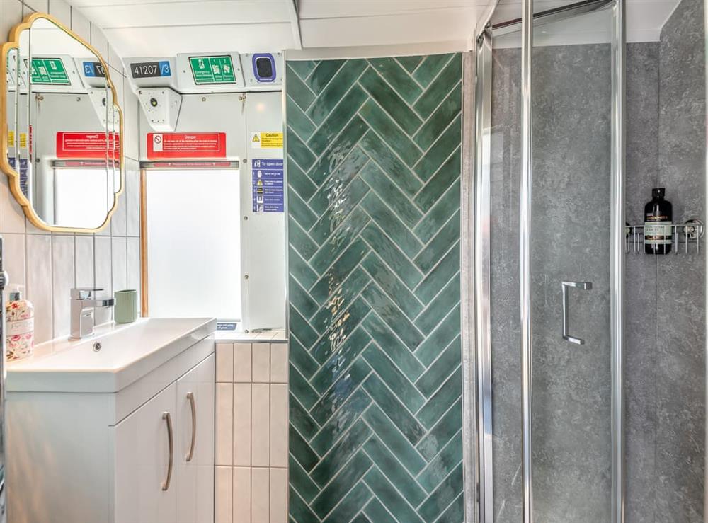 Shower room at The Stannington Pullman in Stannington, near Morpeth, Northumberland