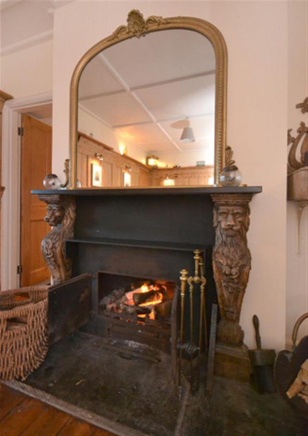 A lovely cozy fire for those chilly evenings. at The Station Officer's House in East Prawle
