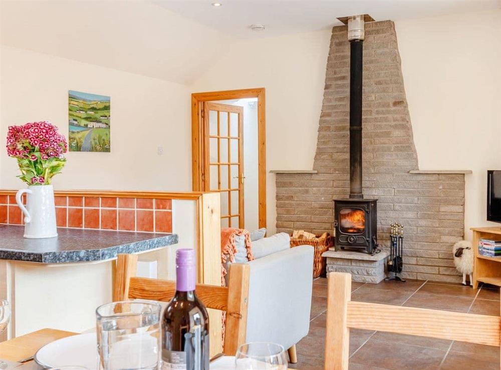 Open plan living space at The Steading Cottage in Glenfarg, Perthshire