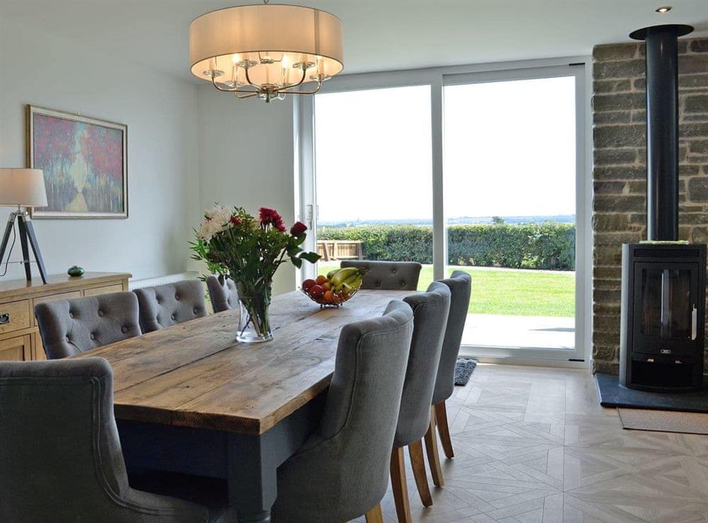 Stylishly furnished dining area at The Steading in Near Montrose, Angus