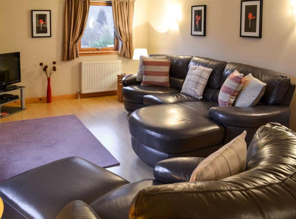 Open plan living space at The Steadings Apartment in Kinlochleven, near Fort William, Highlands, Argyll